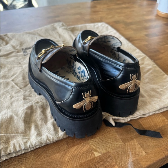 GUCCI Leather Lug Sole Horsebit Loafers Size 7.5 - Picture 10 of 10
